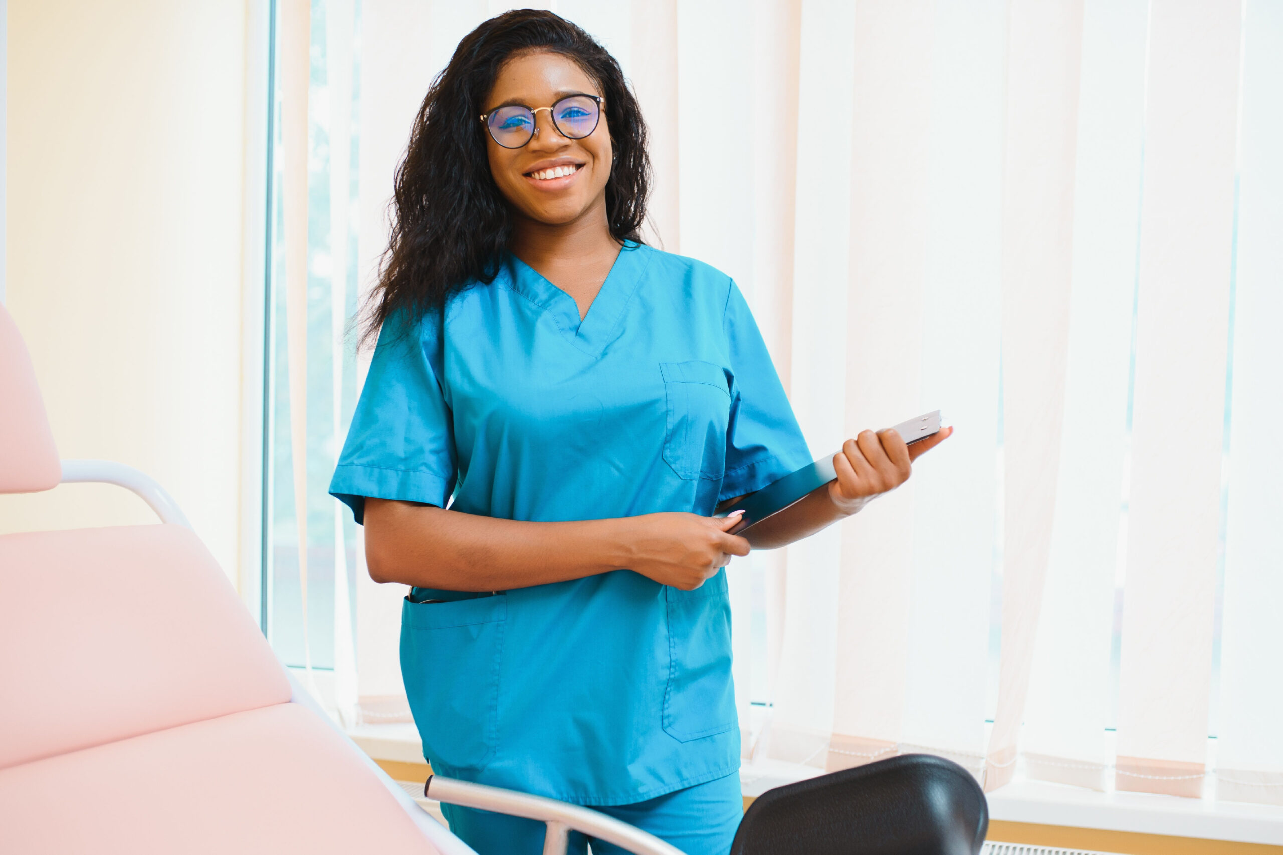 Nurse holding a tablet