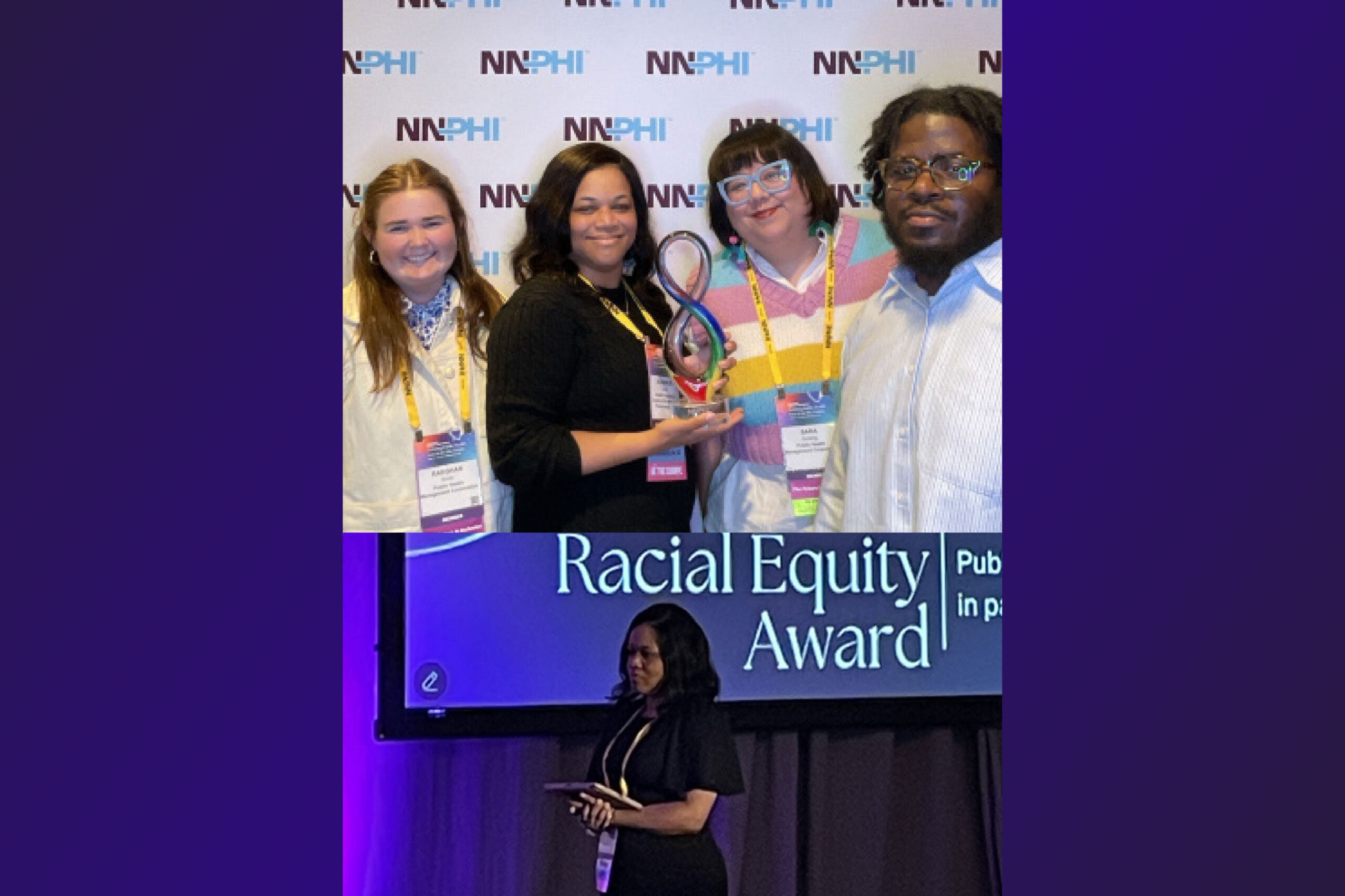 Alison M. Davis accepts NNPHI’s 2025 Health & Racial Equity Partnership Award.